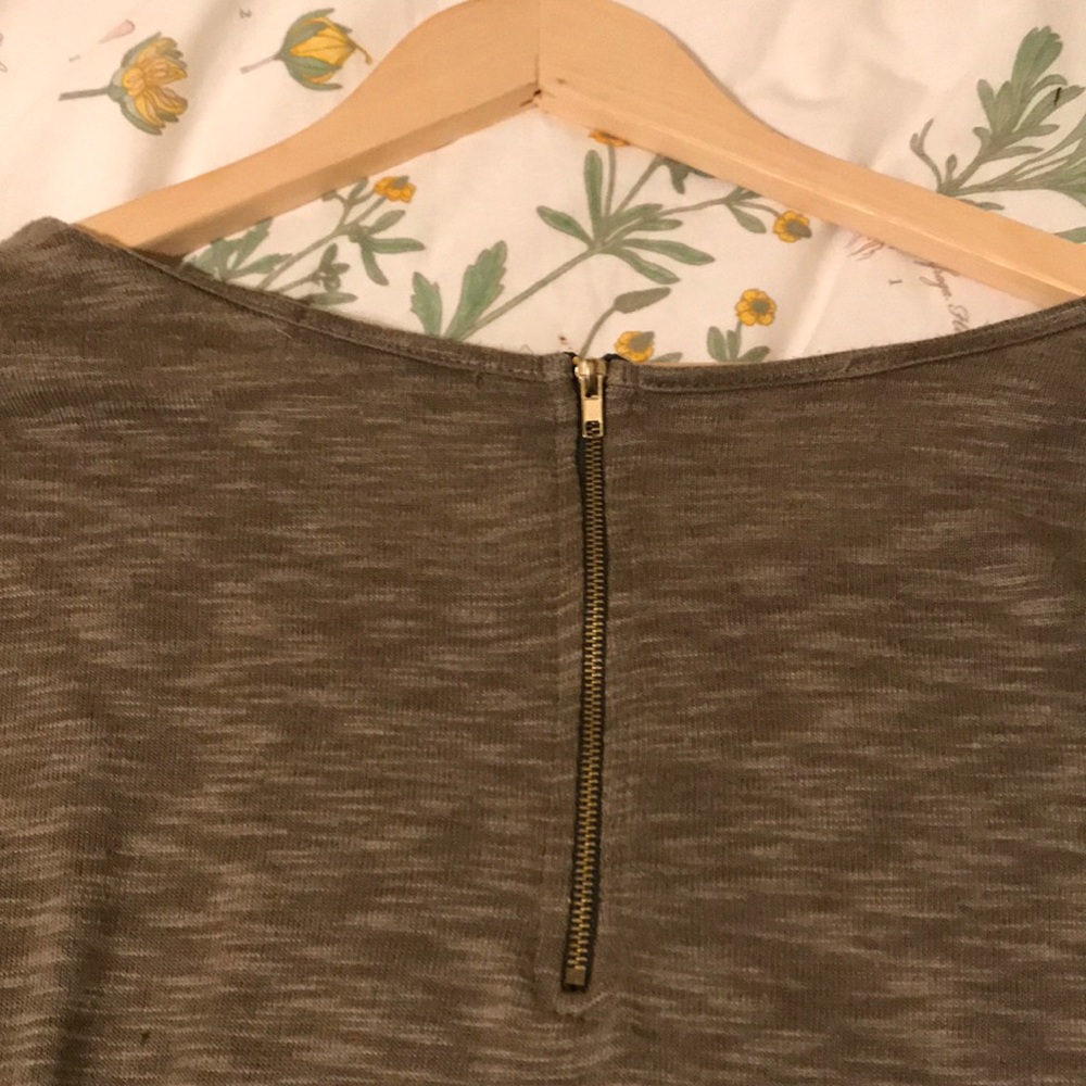 Heather Green Top with Ruffle Bottom - Picture 5 of 6
